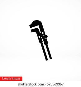 Spanner monochrome icon, flat design best vector icon