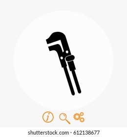 Spanner monochrome icon, flat design best vector icon