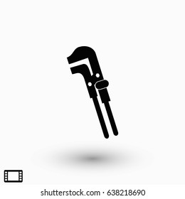 Spanner monochrome icon, flat design best vector icon