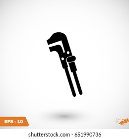 Spanner monochrome icon, flat design best vector icon