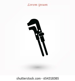 Spanner monochrome icon, flat design best vector icon