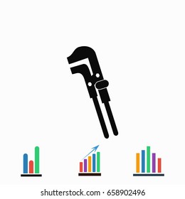 Spanner monochrome icon, flat design best vector icon
