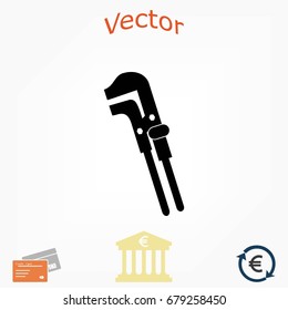 Spanner monochrome icon, flat design best vector icon
