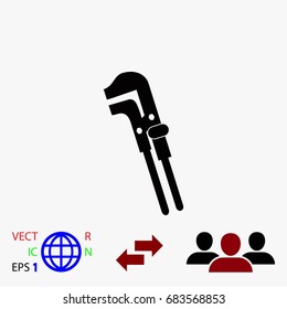 Spanner monochrome icon, flat design best vector icon