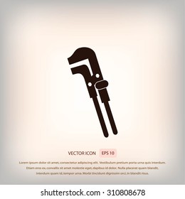 Spanner monochrome icon, wrench