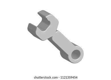 Spanner on white background.