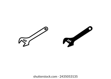 Llave. Dibujo en blanco y negro. Ilustración vectorial aislada sobre fondo blanco