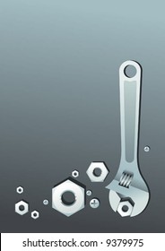 Spanner, screw and nuts