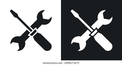 Spanner  screwdriver icon in solid style