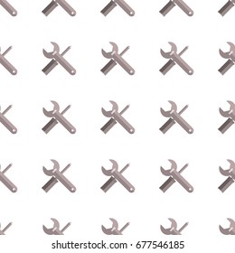 Spanner seamless pattern in flat style for web, print and creative design. Vector illustration.