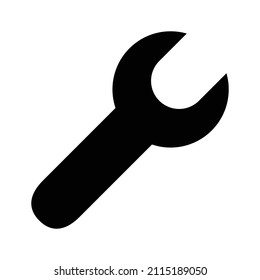 Spanner silhouette icon. Wrench icon. Vector.