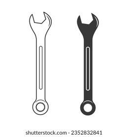 Spanner Silhouette Vector, Spanner Vector, Hardware Vector,  Automation Technology, Mechanical Systems, Spanner illustration, Mechanic silhouette, Mechanic Tools, Worker elements, Labor equipment