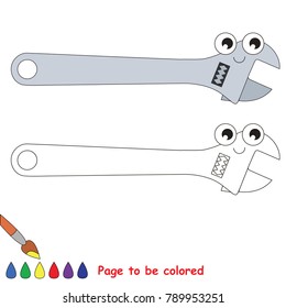 Spanner Tool to be colored, the coloring book for preschool kids with easy educational gaming level.