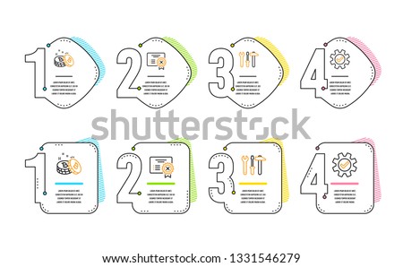 Spanner !   Tool Bitcoin Reject Certificate Icons Stock Vector Royalty - 