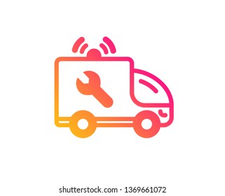 Spanner tool icon. Car repair service sign. Fix instruments symbol. Classic flat style. Gradient car service icon. Vector