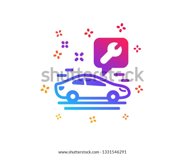 Spanner tool icon. Car repair service sign. Fix\
instruments symbol. Dynamic shapes. Gradient design car service\
icon. Classic style.\
Vector
