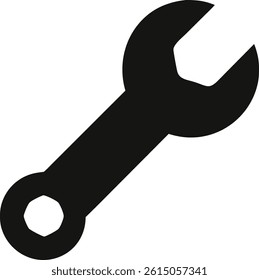 Spanner tool icon. Line art tools vector icon illustration on white background. Eps 10.