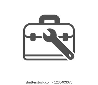 Spanner tool icon. Repair tool case sign. Fix instruments symbol. Quality design element. Classic style icon. Vector