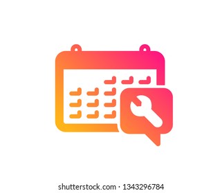 Spanner tool icon. Repair service calendar sign. Fix instruments symbol. Classic flat style. Gradient spanner icon. Vector