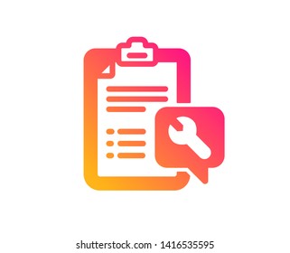 Spanner tool icon. Repair service checklist sign. Fix instruments symbol. Classic flat style. Gradient spanner icon. Vector