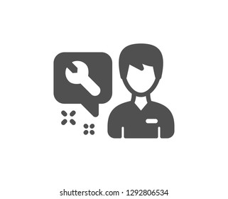 Spanner tool icon. Repairman service sign. Fix instruments symbol. Quality design element. Classic style icon. Vector