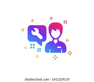 Spanner tool icon. Repairman service sign. Fix instruments symbol. Dynamic shapes. Gradient design repairman icon. Classic style. Vector
