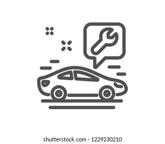 Spanner tool line icon. Car repair service sign. Fix instruments symbol. Quality design flat app element. Editable stroke Car service icon. Vector