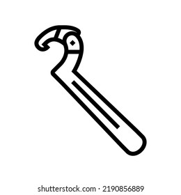 spanner tool repair line icon vector. spanner tool repair sign. isolated contour symbol black illustration