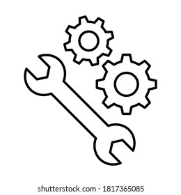 
Spanner tools  Line Style vector icon which can easily modify or edit
