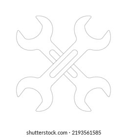 Spanner tracing worksheet for kids