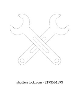 Spanner tracing worksheet for kids