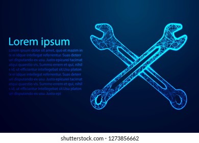 Spanner, Tuning Tools and configuration symbols, Abstract Low poly vector illustration