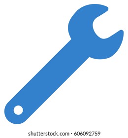 Spanner vector icon. Flat cobalt symbol. Pictogram is isolated on a white background. Designed for web and software interfaces.