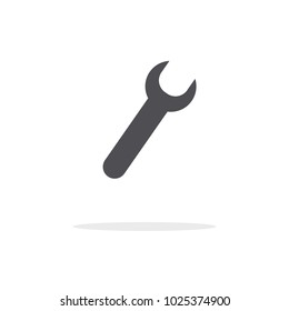 spanner vector icon for industrial and settings with shadow
