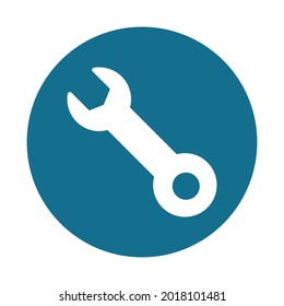 spanner white glyph with color background vector icon which can easily modify or edit