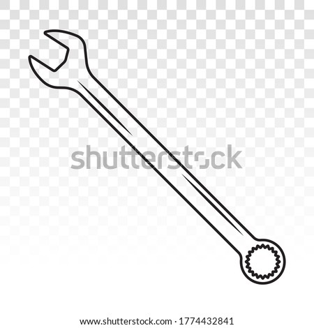 Spanner / wrench combination line art icon for apps or websites