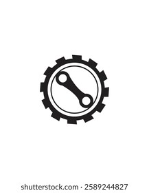 Spanner Wrench Gear Logo Engineering Mechanical Tools. Suitable for Automotive Garage Icon