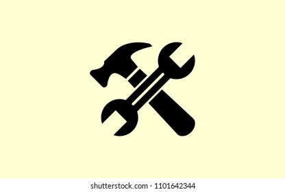 Spanner, Wrench, Hammer logo, Repair maintenance Tools icon 