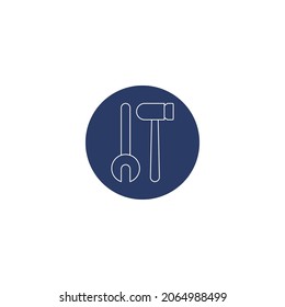 spanner wrench and Hammer repair tool icon