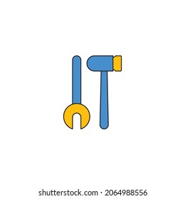Symbol für Spanner- und Hammerreparaturwerkzeuge