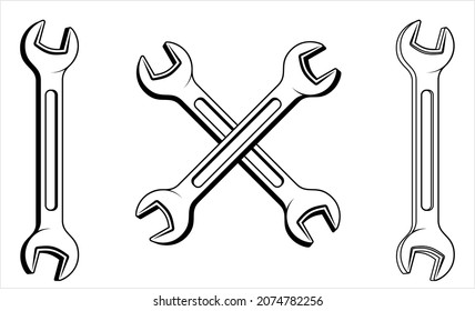 Icono de la llave de expansión, Icono de la herramienta mecánica Icono de la herramienta de la mano Ilustración del vector