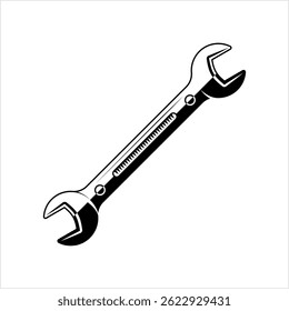 Spanner Wrench Icon, Mechanical Hand Tool Icon Vector Art Illustration