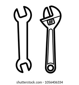 spanner wrench icon vector template