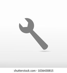 Spanner wrench key icon. Vector illustration isolated on white background.