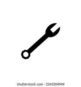 spanner wrench tool icon vector. illustration maintenance  tool symbol in black silhouette  