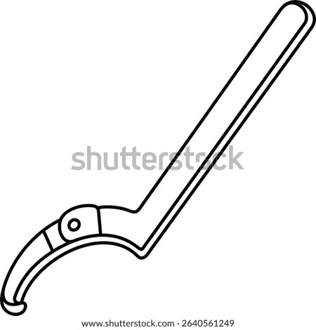 Spanner wrench. Vector outline icon.