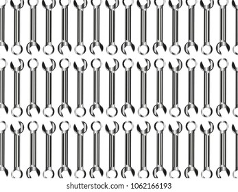 Spanners. Abstract composition in several shades of gray with a shadow. Vector illustration.