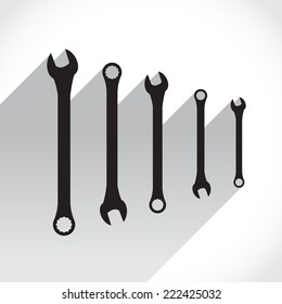 Spanners in flat design, illustration