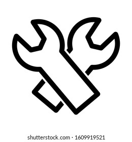 spanners icon isolated sign symbol vector illustration - high quality black style vector icons
