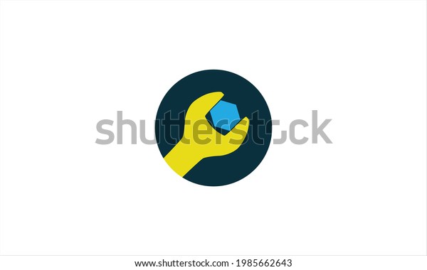 Spanners Nut Tool\
Logo or power wrench to tighten the screws icon design vector\
template symbol\
illustration\
\
